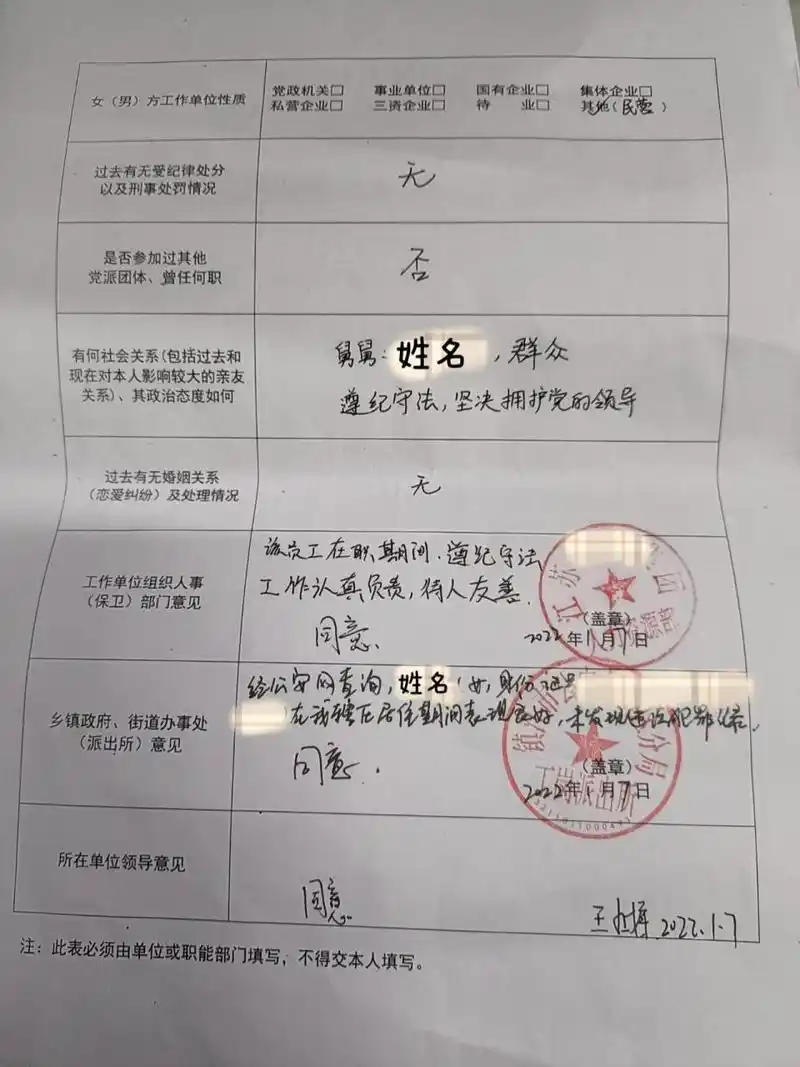 你男朋友会在他那边写一个结婚申请,这个不用女方烦心,只要把自己的