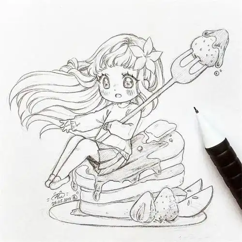 适合新手临摹的动漫人物铅笔稿,超简单,还不收藏吗?