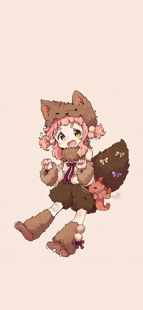 甜美可爱小女生插画手机壁纸_卡通_手机壁纸下载_美桌网