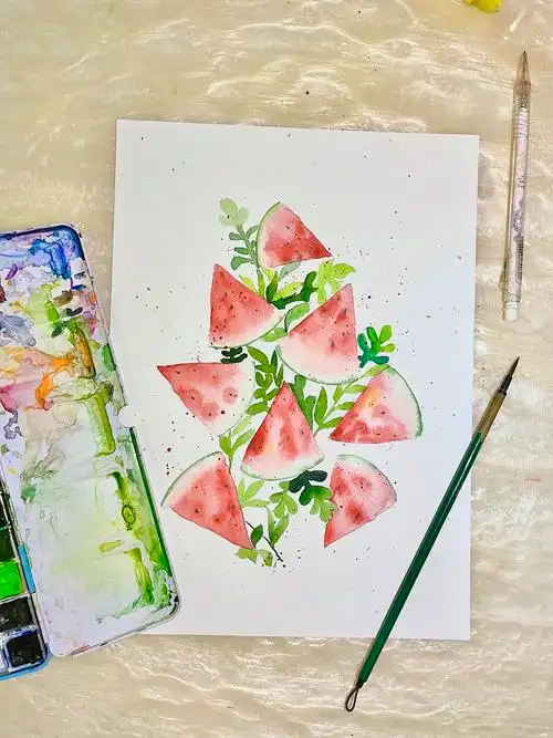 水彩西瓜