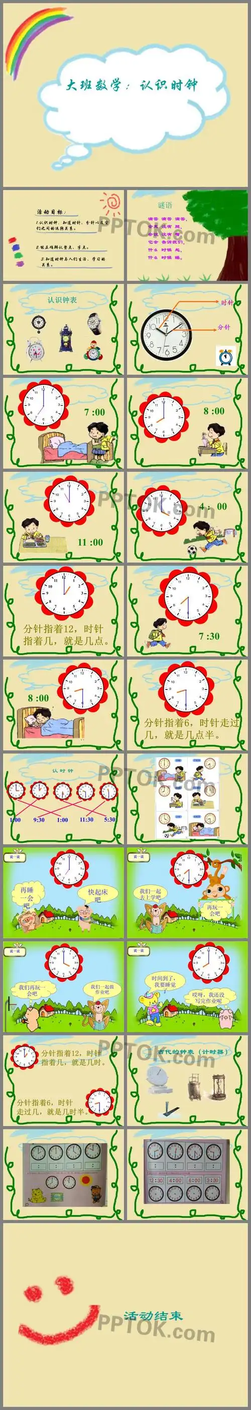首页 ppt课件 学校ppt 幼儿园课件ppt → 大班数学认识时钟ppt幻灯片
