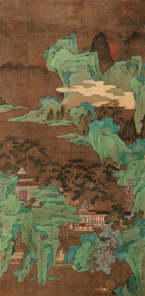 南宋四大家刘松年画选 四景山水图(百幅中国名画)