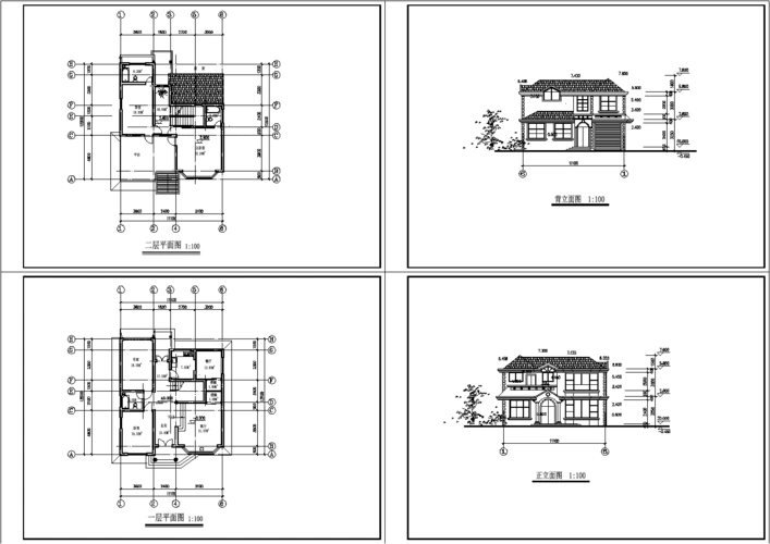 某地区小型别墅建筑设计方案全套图纸