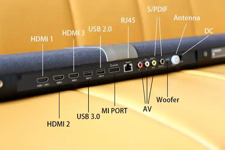 丰富的背部拓展接口让小米电视3s的扩展性能极强