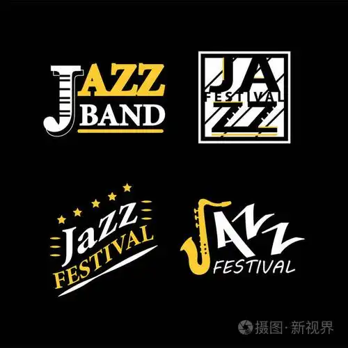 爵士乐的节庆 logo 模板集