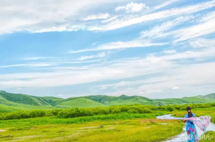 草原是一条绿色的河,草原是一首银色的歌.拍于扎鲁特旗山地草原