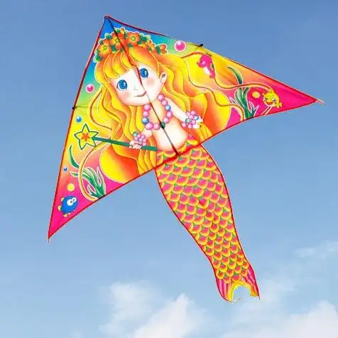 潍坊风筝厂价批发美人鱼风筝 儿童卡通小风筝 放风筝微风好飞