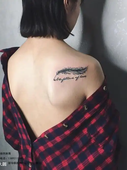 羽毛_纹身图案手稿图片_熊靓的纹身作品集