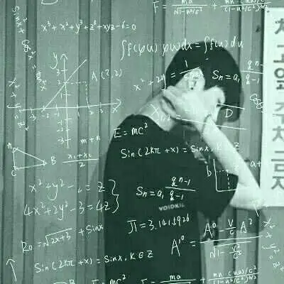 男生霸气冷酷背影带数学公式头像