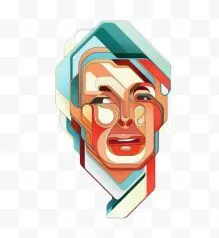 抽象艺术中的男人头像