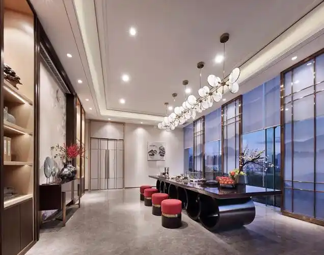 广州休闲养生会所中式风格装修图片_装信通网效果图