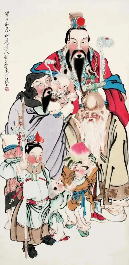 国画福禄寿三星,好运伴你一整年!