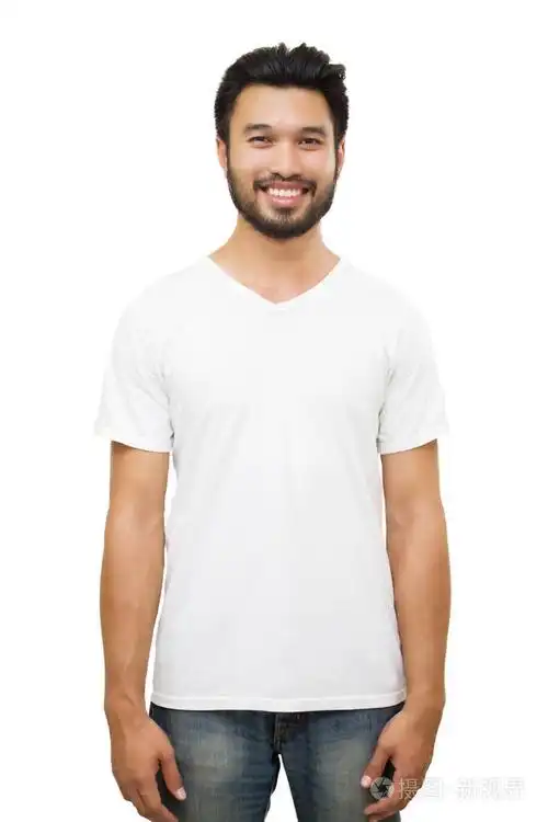 亚洲的英俊男子,留着小胡子,微笑和大笑隔离