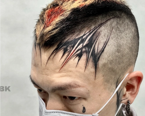 头部霸气纹身图案男(3)