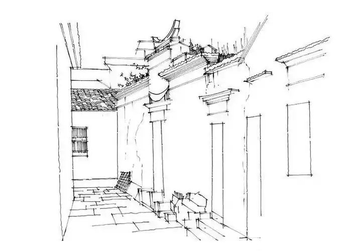 一行手绘原创精选100幅中国古建筑钢笔画步骤图视频解说送给勤奋得让
