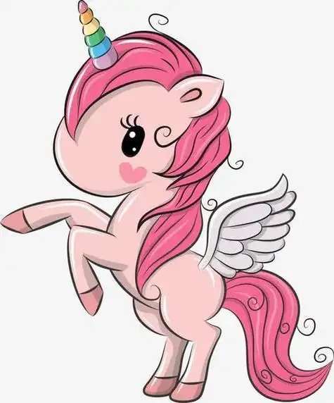 彩色可爱梦幻带翅膀独角兽简笔画怎么画步骤教程