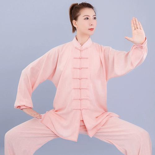 断码清仓亚麻棉麻太极服女春武术练功服男中国风太极拳服装夏秋季