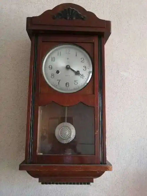 上弦钟表旧挂钟老物件老木钟古董北极星钟表 咖啡色 咖啡9【图片 价格