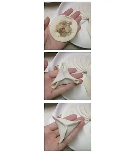 10,简单饺子造型,三角形花边饺子包法