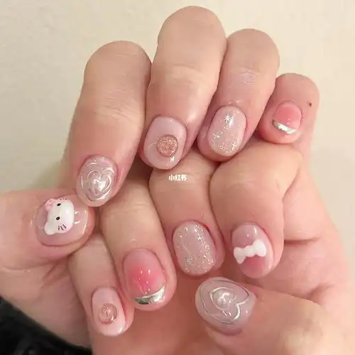 09 o08000102 08 可爱kt猫猫短甲美甲