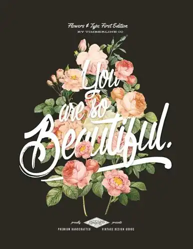 花朵文字海报psd设计素材