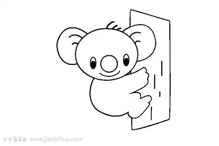 怎么画树袋熊简笔画_动物涂色画