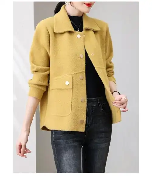 岚岩外套女春秋短款时尚外搭上衣2022年新款春秋季中年女士翻领百搭