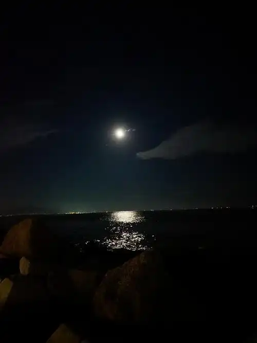 夜晚的海边