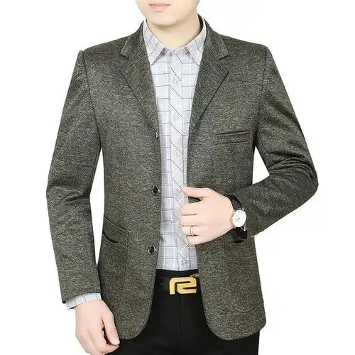 梵克公牛秋季新款男装中年西服男外套男士中老年西服外套爸爸装