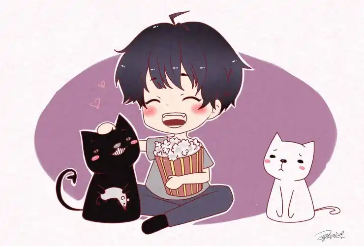 猫咪#tfboys王俊凯# 插画 q版(作者:@y-章鱼丸子)
