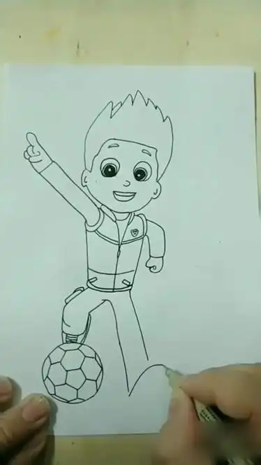 画汪汪队莱德踢球简笔画-原创-完整版视频在线观看-爱奇艺