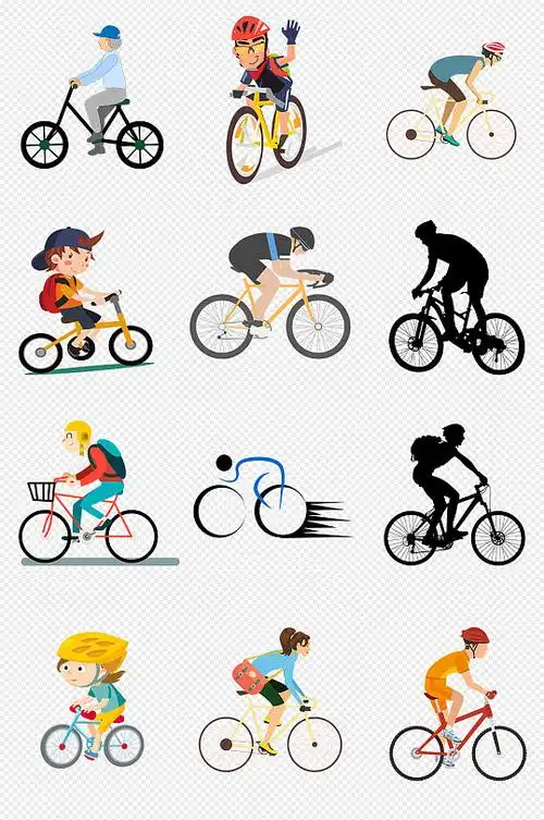 骑行骑自行车的人png免抠素材