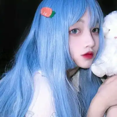 仙女女生头像蓝色发头像