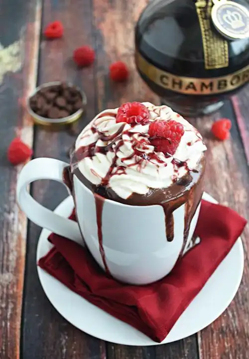boozy raspberry hot chocolate