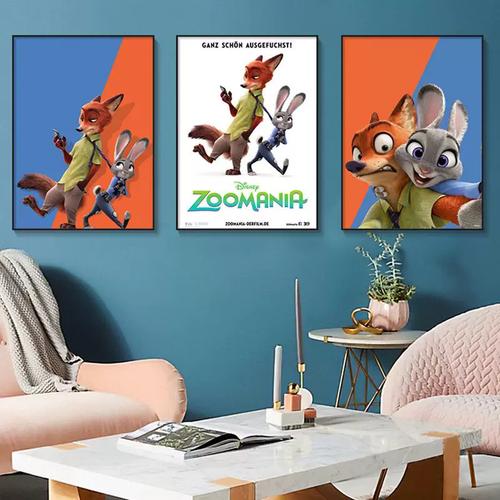 疯狂动物城海报迪士尼卡通动漫电影海报客厅沙发s卧室装饰墙画壁