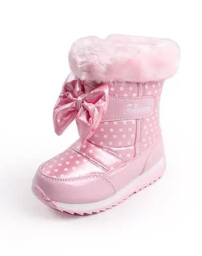 富罗迷follow me童装童鞋专场女童粉红雪地靴3d214402_唯品会