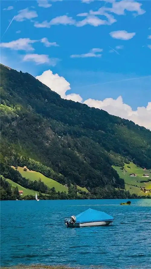 蓝色系山水风景手机壁纸