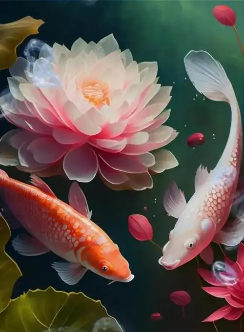 锦鲤附体图,祝您顺风顺水,好运连连!