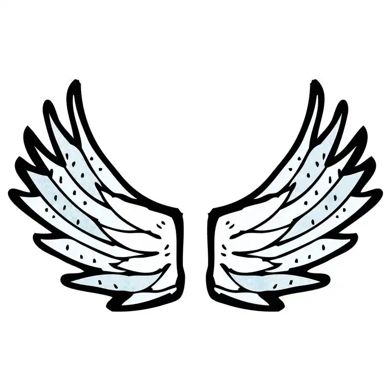 天使的翅膀,向量,卡通天使翅膀白色背景上