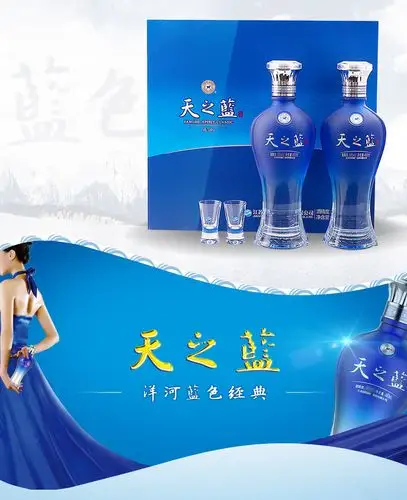 洋河天之蓝 白酒蓝色经典 52度480ml 2瓶礼盒装【图片 价格 品牌 报价