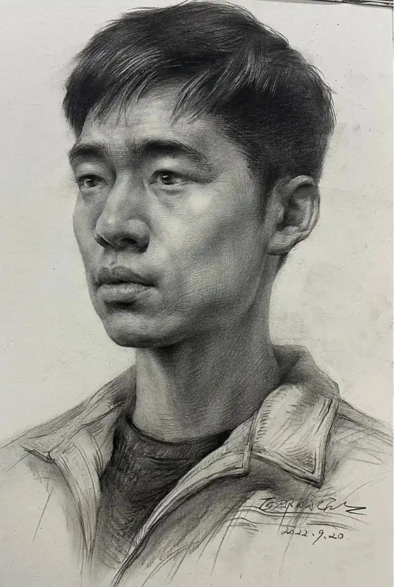 头像男青年.#素描 #美术生 #艺考集训 #一起学画画 #画 - 抖音