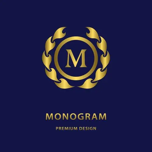 金色简洁英文字母logo设计