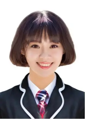 学院风女生一寸照片白底照片