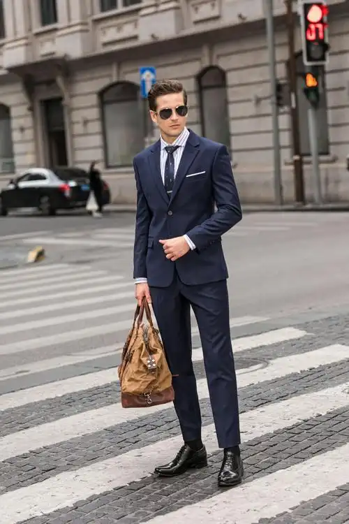 渊捷上门量体私人定制西服定制男西装套装婚礼商务正装修身双排扣英伦