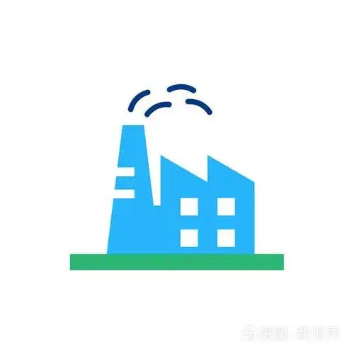 在白色背景下的工厂图标矢量符号和符号隔离