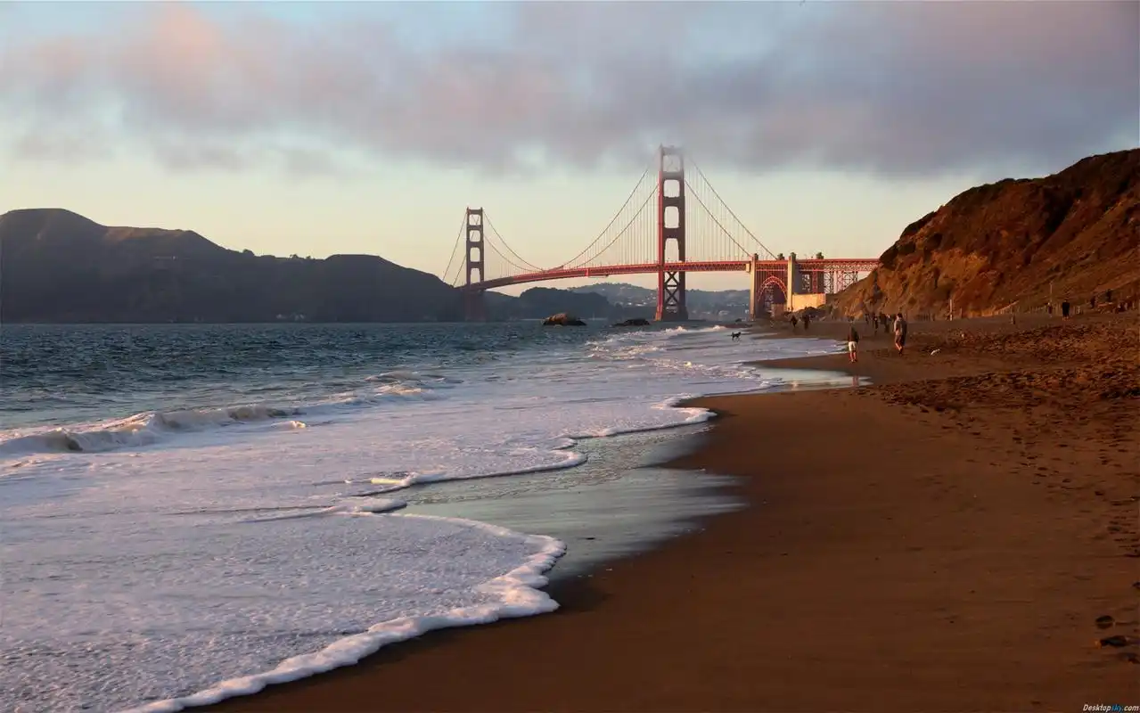 美国旧金山金门大桥高清唯美城市风光桌面壁纸(一)