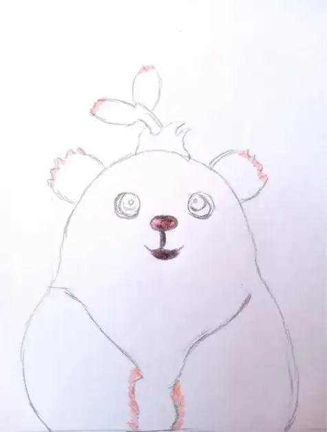 手绘萌芽熊简笔画