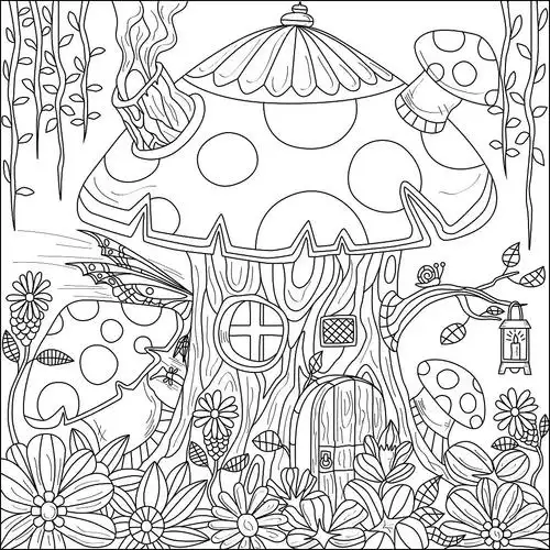 momi秘密花园涂色app线稿