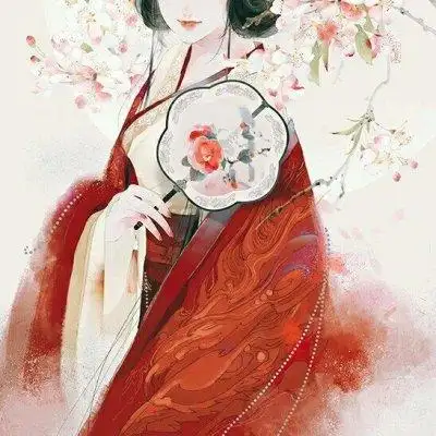 言辞:女头/古风红色女生动漫头像