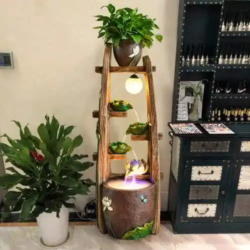 欧式假山流水喷泉水景客厅办公室加湿器室内鱼缸玄关招财景观摆件